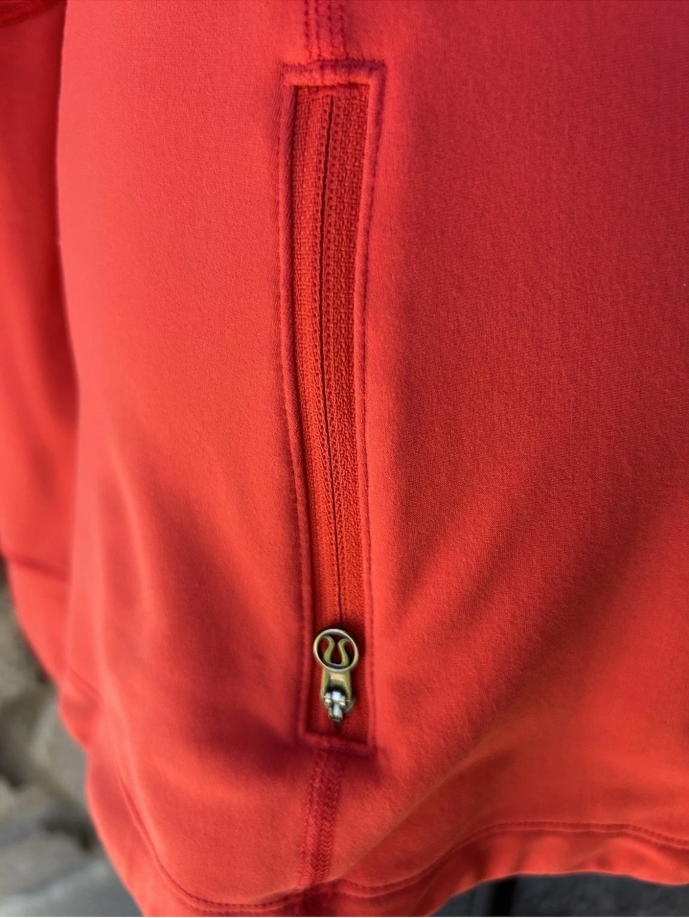 Lululemon Half Zip Pullover Jacket Size 6 Orange Red Quilted Long Sleeve EC - Picture 11 of 12